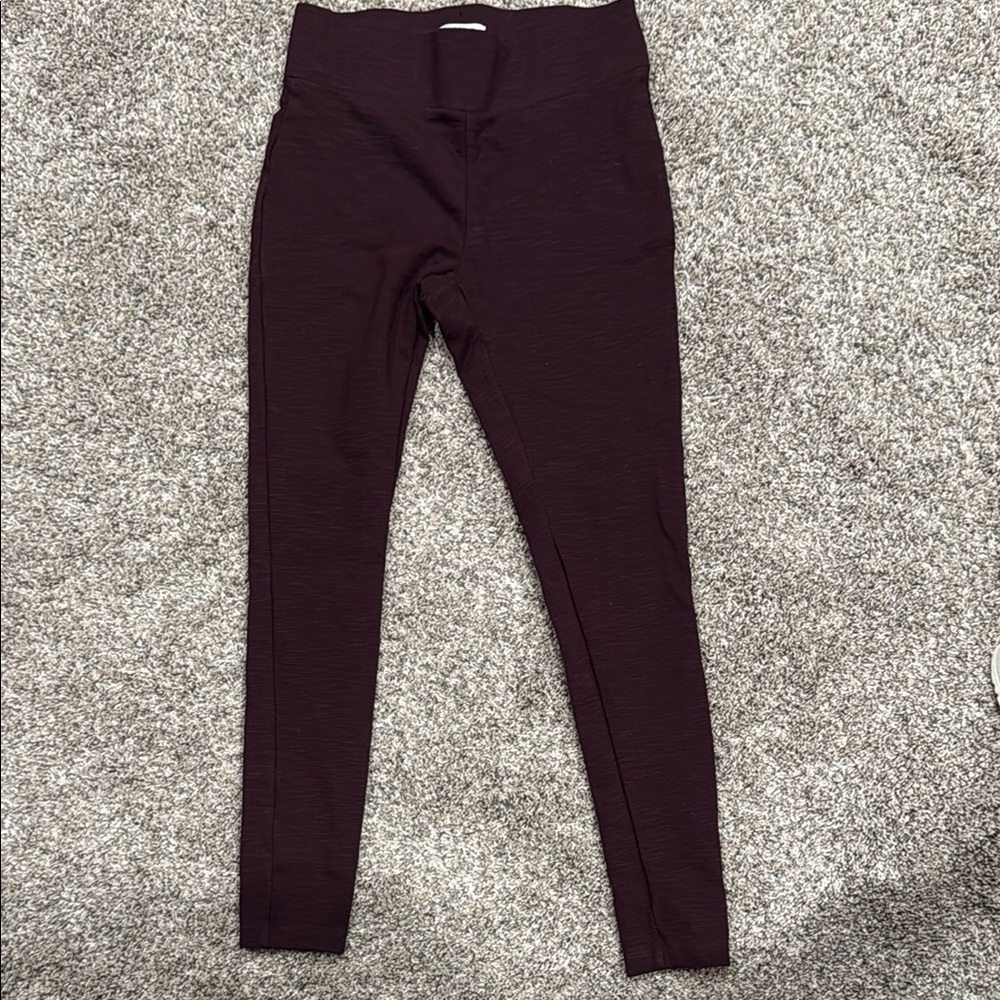 Womens Burgundy Work Leggings